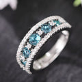 Luxury Royal Blue Hollow Ring With Statement Dinner Party Design, High End Fashion Finger Ring view 3