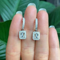 High End Princess Cut Faux Moissanite Stud Earrings For Women, Korean Evening Party Jewelry view 1