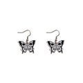 Vintage Punk Halloween Skull Butterfly Black White Enamel Alloy Dangle Drop Women's Earrings view 5