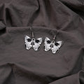 Vintage Punk Halloween Skull Butterfly Black White Enamel Alloy Dangle Drop Women's Earrings view 4