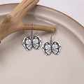 Vintage Punk Halloween Skull Butterfly Black White Enamel Alloy Dangle Drop Women's Earrings view 2