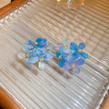 Gradient Acrylic Flower Stud Earrings With Silver Needle Posts Forest Style Fashion Jewelry view 2