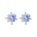 Gradient Acrylic Flower Stud Earrings With Silver Needle Posts Forest Style Fashion Jewelry view 5