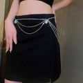 Alloy Rhinestone Teardrop Multilayer Geometric Shoulder Body Chain Necklace For Women view 2