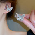 Sweet Cool Alloy Butterfly Zircon Ear Cuff Clip-on Earrings Light Luxury Niche Design view 1