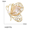 Gold Plated Alloy Hollow Shell Butterfly Brooch Pin Blazer Accessory view 5