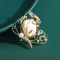 Gold Plated Alloy Hollow Shell Butterfly Brooch Pin Blazer Accessory view 3