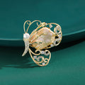 Gold Plated Alloy Hollow Shell Butterfly Brooch Pin Blazer Accessory view 1