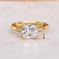 Gold Color Square Four Prong Women's Ring, Elegant Wedding Engagement Jewelry Accessory view 5