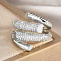 European Korean Shiny Open Ring For Women, Trendy Geometric Industrial Style Fashion Finger Ring view 1