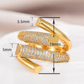 European Korean Shiny Open Ring For Women, Trendy Geometric Industrial Style Fashion Finger Ring view 4