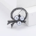 Alloy Rhinestone Pearl Brooch For Vintage Elegant Clothing Accessories view 3