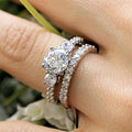 European Court Style Couple Rings Round Row Zircon Sparkling Matching Rings For Women view 1