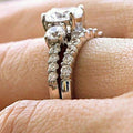 European Court Style Couple Rings Round Row Zircon Sparkling Matching Rings For Women view 4
