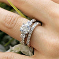 European Court Style Couple Rings Round Row Zircon Sparkling Matching Rings For Women view 3