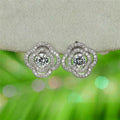 Hong Kong Style Sparkling Ripple Camellia Flower Stud Earrings Elegant Fashion Jewelry For Women view 2