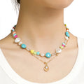 Korean Japanese Dopamine Shell Pearl Necklace Handmade Beaded Butterfly Gradient Heart Chain view 5