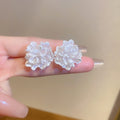 Acrylic Flower Stud Earrings Forest Style Fresh Elegant Niche Floral Ear Jewelry for Women view 2