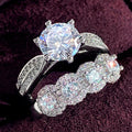 Sparkling Luxury Couple Rings, European American Sweet Matching Bands For Valentine's Day Gift view 1