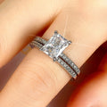 Simple Moissanite Simulant Eight Hearts Eight Arrows Ring For Women Couple Wedding Band view 4