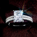 Simple Moissanite Simulant Eight Hearts Eight Arrows Ring For Women Couple Wedding Band view 3