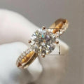 Classic Four Prong Ring, Couple Twisted Arm Wedding Band, Simple Luxury Proposal Ring view 4