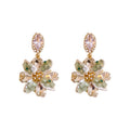 New Chinese Style Artificial Crystal Braided Floral Rhinestone Drop Earrings For Women view 5