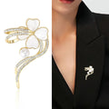 Alloy Shell Clover Ribbon Brooch For Elegant Clothing Fastening view 2