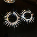 Chic Alloy Rhinestone Geometric Circle Hoop Earrings With Silver Posts view 2