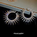 Chic Alloy Rhinestone Geometric Circle Hoop Earrings With Silver Posts view 4
