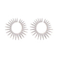 Chic Alloy Rhinestone Geometric Circle Hoop Earrings With Silver Posts view 5