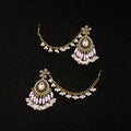 Bohemian Water Drop Flower Alloy Rhinestone Pearl Tassel Chain Ear Cuff Dangle Statement Earrings view 2