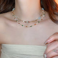 Dopamine Seed Bead Faux Pearl Cylinder Beaded Necklace Geometric Chic Clavicle Choker For Women view 1