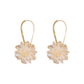Korean Vintage Alloy Rhinestone Flower Pearl Cluster Drop Earrings For Women view 5
