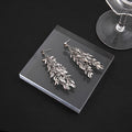 Elegant Alloy Metal Leaf Wheat Tassel Drop Earrings For Women Luxury Long Dangle Statement Earrings view 2