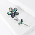 Alloy Abalone Shell Flower Brooch For Fashion Garment Decoration view 3