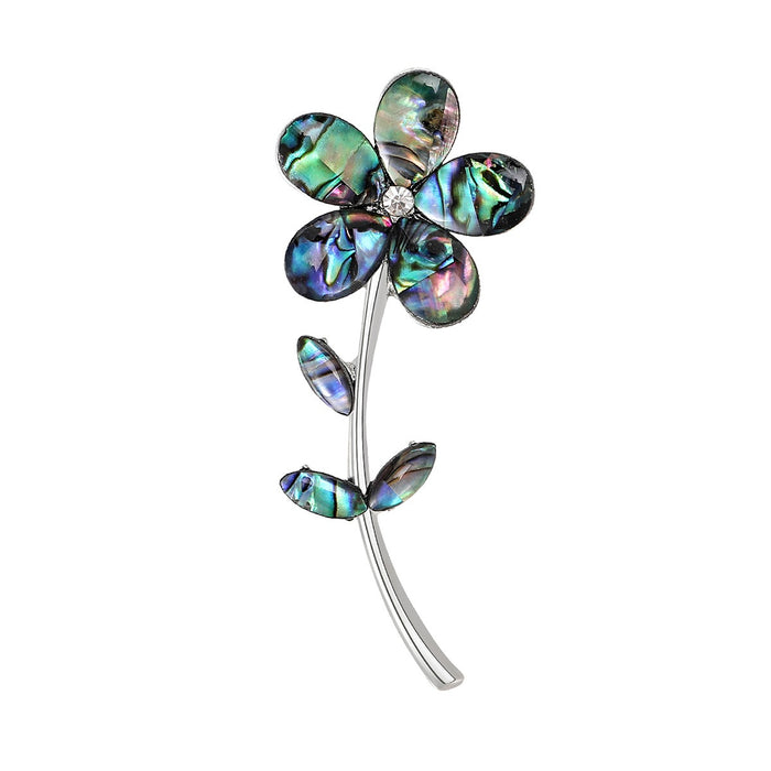 Alloy Abalone Shell Flower Brooch For Fashion Garment Decoration