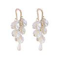 Faux Pearl Flower Shell Long Tassel Drop Earrings Fashion Teardrop Office Lady Jewelry view 5