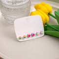 Rainbow Candy Heart Star Round Bead Acrylic Enamel Stud Set Colorful Minimal Women Earrings view 2