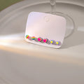 Rainbow Candy Heart Star Round Bead Acrylic Enamel Stud Set Colorful Minimal Women Earrings view 4