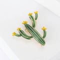 Alloy Enamel Cactus Brooch Fashion Plant Lapel Pin For Women view 3