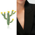 Alloy Enamel Cactus Brooch Fashion Plant Lapel Pin For Women view 2