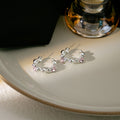 Elegant Korean Candy Heart Pink Rhinestone Geometric C Hoop Alloy Silver Needle Stud Earrings view 2