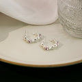 Elegant Korean Candy Heart Pink Rhinestone Geometric C Hoop Alloy Silver Needle Stud Earrings view 3