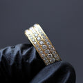 Luxury Unisex Three Row Full Pave Zircon Ring Status Symbol High End Men's Finger Ring view 1