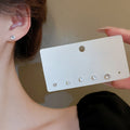 Minimalist Alloy Round Zircon Line Stud Earrings For Women Light Luxury Geometric Office Jewelry view 1