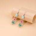 Cute Dried Flower Drift Bottle Acrylic Pendant Alloy Hook Creative Preserved Flower Drop Earrings view 2