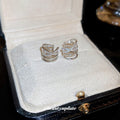 Copper Zircon Cross Multi Layer Geometric Ring Clip-on Earrings For Women Minimalist No Piercing view 2