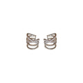 Copper Zircon Cross Multi Layer Geometric Ring Clip-on Earrings For Women Minimalist No Piercing view 5