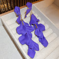 Acrylic Rose Petal Long Tassel Drop Earrings Floral Forest Style Fashion Jewelry view 4
